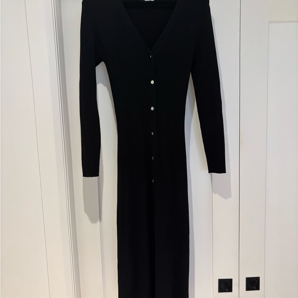 Elegant Black Button-Down Dress